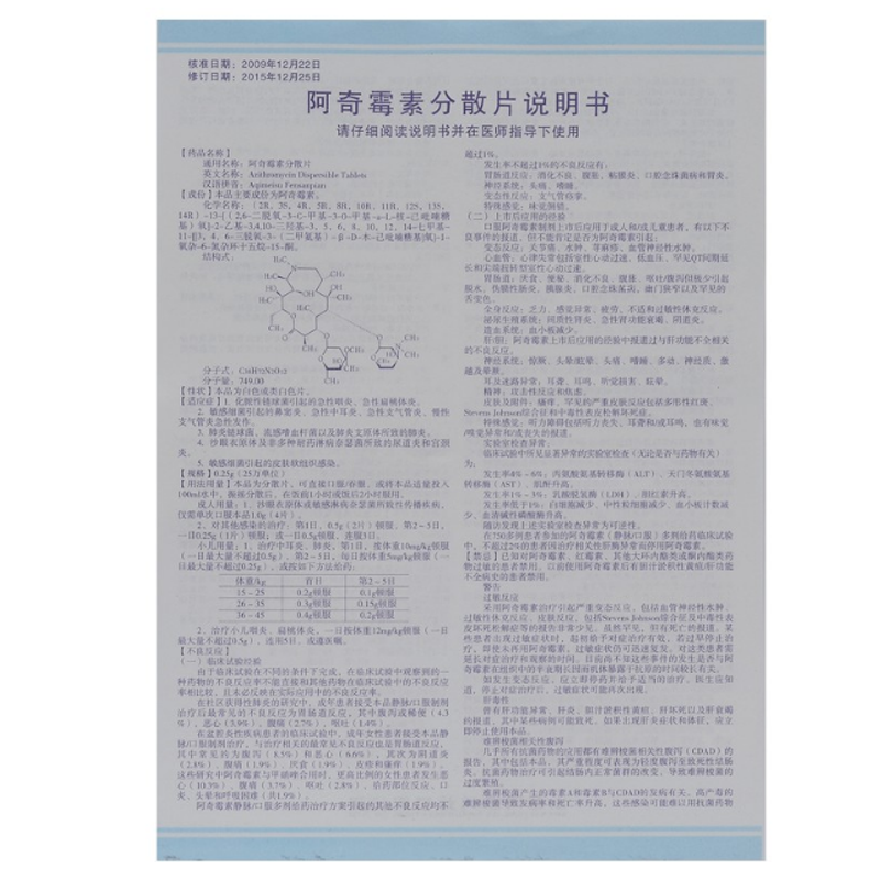 阿奇霉素分散片,阿奇霉素分散片,片剂_0.25gx6片/盒,集药方舟 | 药品零售 | 电商平台