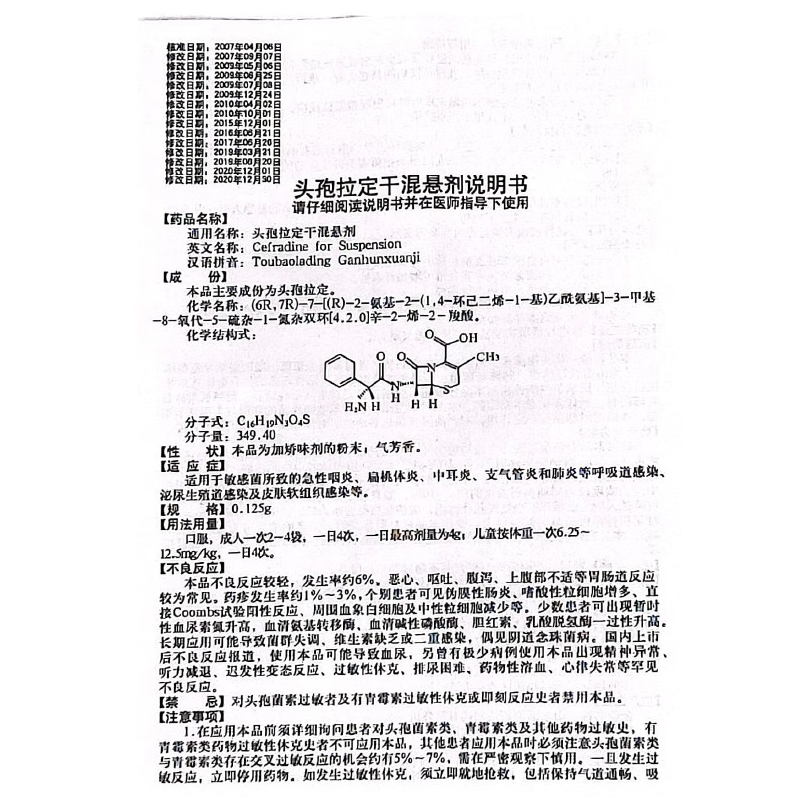 1商维商城演示版2测试3演示版4头孢拉定干混悬剂(九州通)5头孢拉定干混悬剂68.0670.125g*12袋8口服液/口服混悬/口服散剂9山东淄博新达制药有限公司