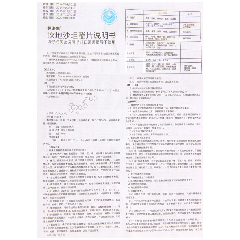 坎地沙坦酯片,坎地沙坦酯片,片剂_4mg*7片*2板,集药方舟 | 药品零售 | 电商平台