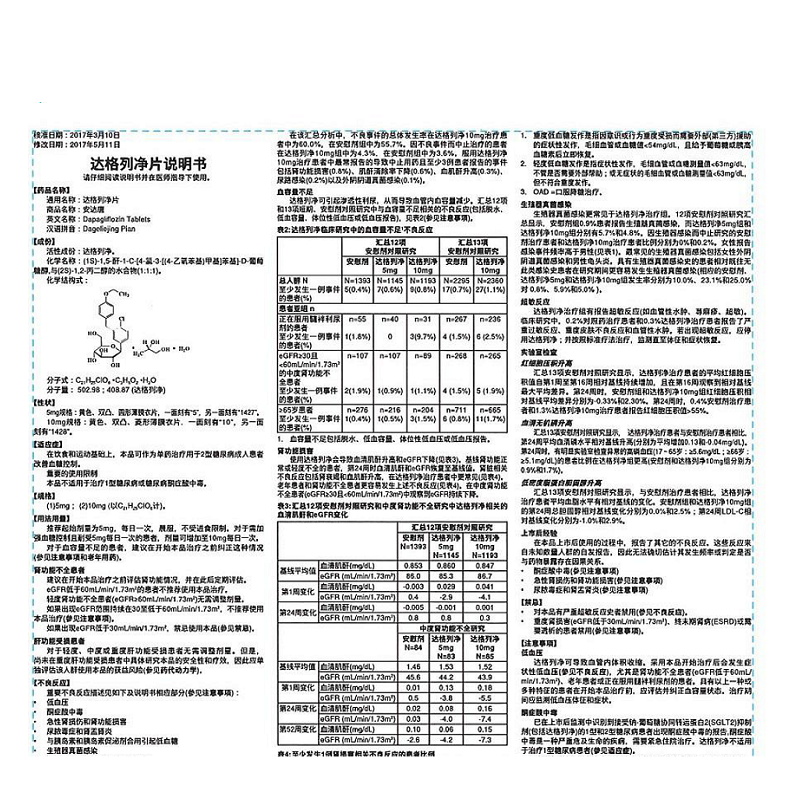 1商维商城演示版2测试3演示版4达格列净片5达格列净片674.40710mg*7片*2板8片剂9AstraZeneca Pharmaceuticals LP    分包装企业: 阿斯利康制药有限公司